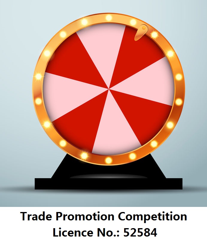 Picture of a lottery fortune wheel with a goldren frame and red and white stripes Picture of a lottery fortune wheel with a goldren frame and red and white stripes