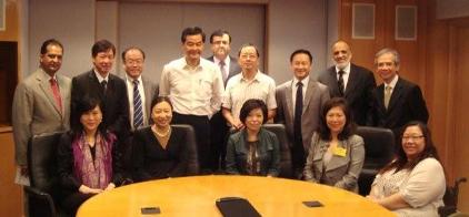 Group photo featuring the Chief Executive-elect, Mr. Leung Chun-ying and Members of the Policy and Research Committee of the EOC