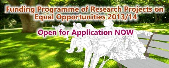 Poster on the Funding Programme of Research Projects on Equal Opportunities 2013/14